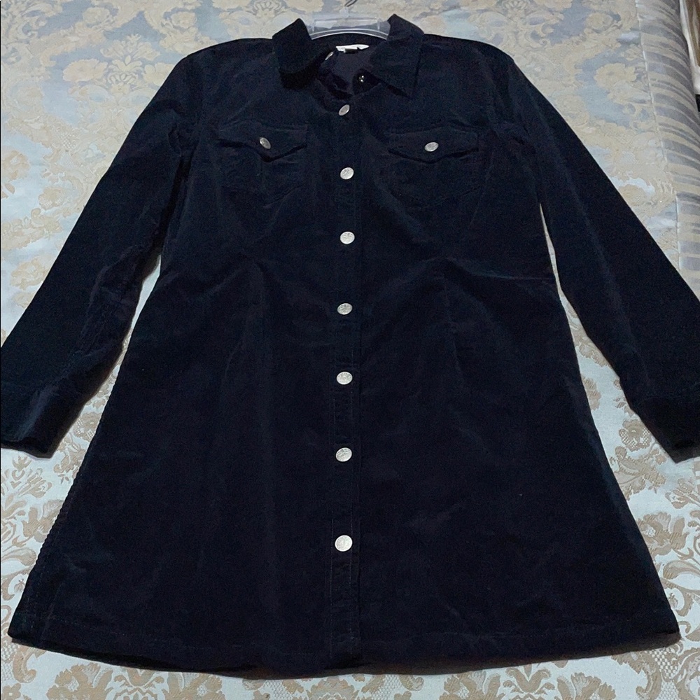 Cato Navy Corduroy Long Sleeve Mini Dress